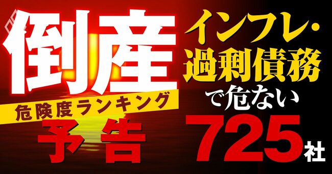 倒産危険度ランキング×インフレ・過剰債務で危ない725社＃予告