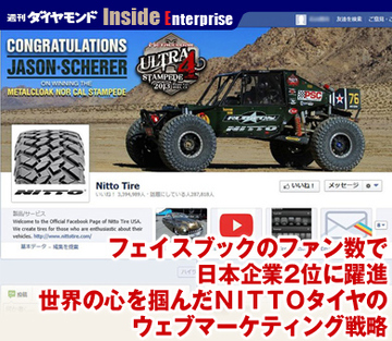 フェイスブックのファン数で日本企業2位に躍進世界の心を掴んだＮＩＴＴＯタイヤのウェブマーケティング戦略