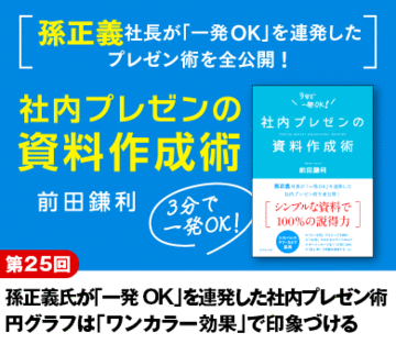 孫正義氏が「一発ＯＫ」を連発した社内プレゼン術円グラフは「ワンカラー効果」で印象づける