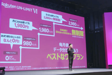 楽天モバイルが“月1GB以下は無料”の段階制新プランを発表、三木谷浩史氏は「競争力に自信」