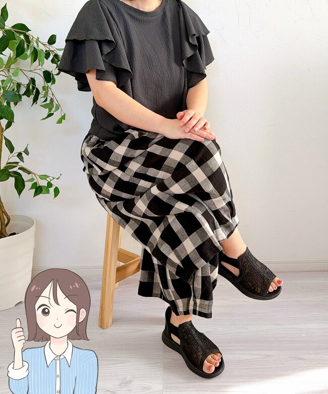 【しまむら】夏パンツの正解じゃん…！サラッと涼しい「ふんわりワイドパンツ」脚の太さが目立ちにくいんです！《購入レビュー》