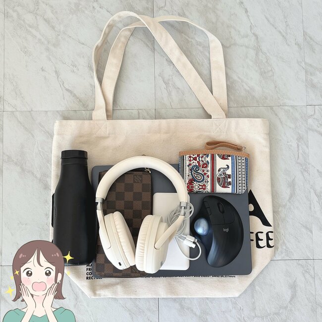 荷物が10kg入ってすごい！カルディの「大容量トートバッグ」収納力たっぷりでヘビロテしてる！