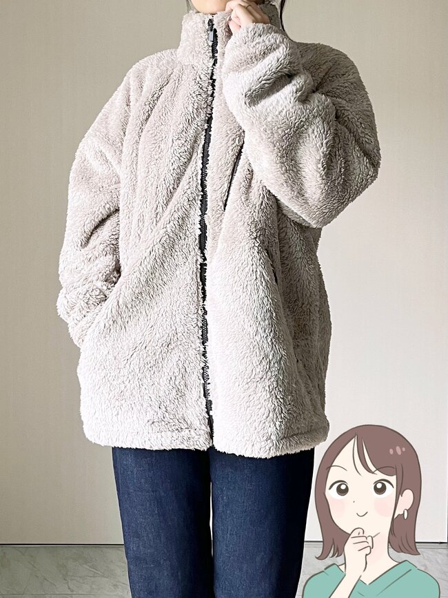 もうマフラーいらないじゃん！ユニクロ新作の“ふわもこジャケット”首元まであったかくて感動…！「デザインがまじで可愛い」「笑ってしまうくらいあったかい！」