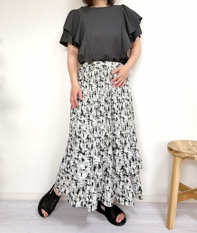 魔法みたいじゃん！【しまむら】の「華やかトップス」→腕がめっちゃ細見えするの…！《購入レビュー》