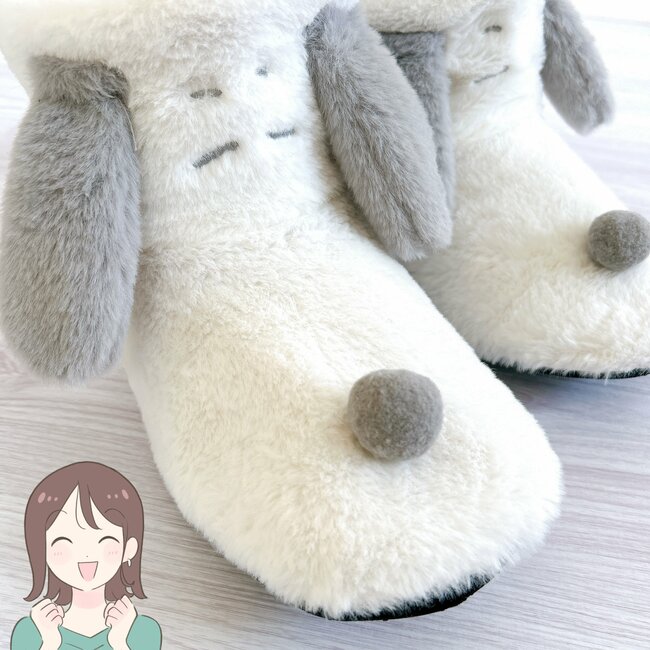 まさかのコラボで3度見した…!しまむら×スヌーピーの「履くホカロン」ぬいぐるみみたいでポカポカなんです!