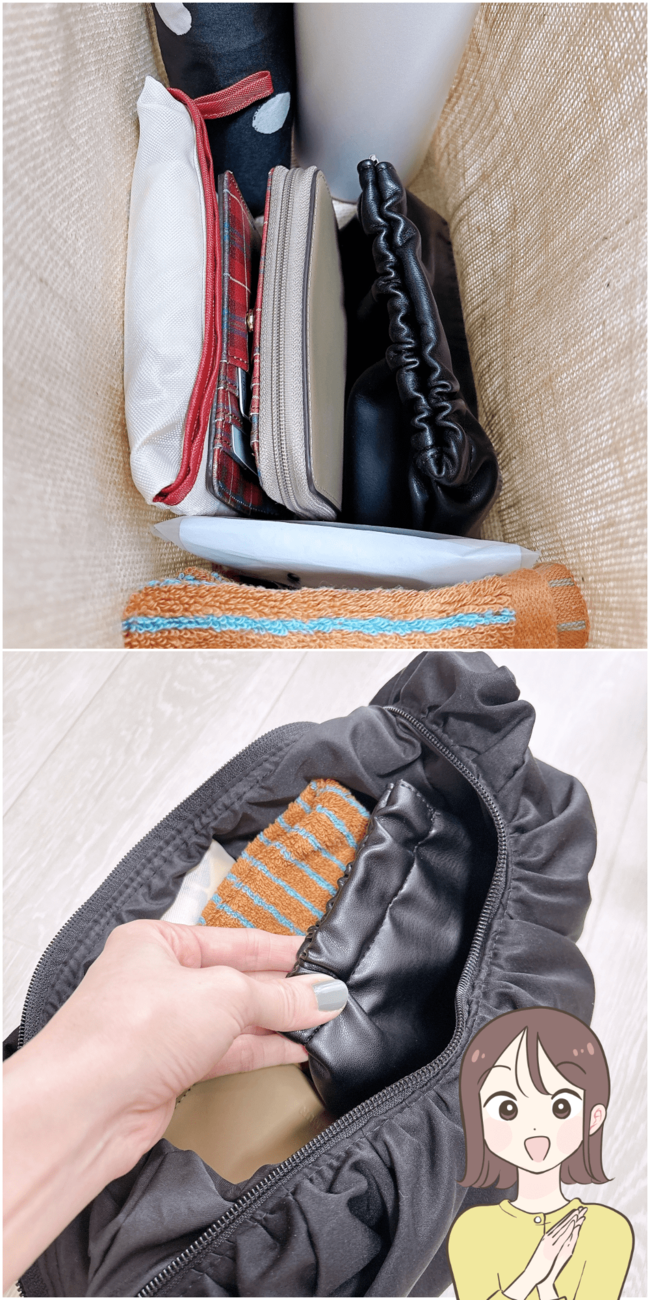 カードが30枚も入った！3COINSの「片手でパカッと開くポーチ」お財布代わりに使えて便利！《購入レビュー》