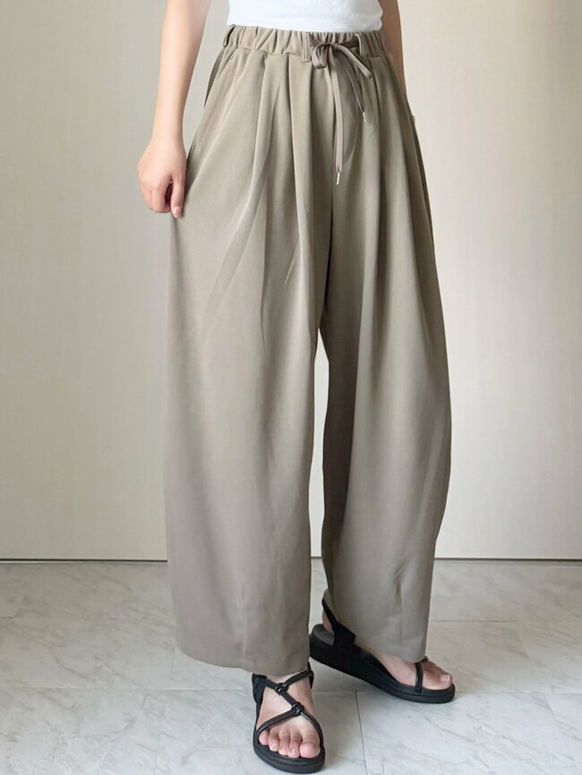 【しまむら】下半身が綺麗に見える！1639円の「高見えワイドパンツ」ぽわんとしたシルエットでオシャレ！《購入レビュー》