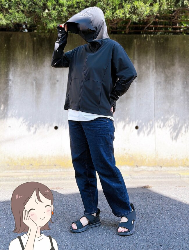 【ワークマン】気温32℃の炎天下でも快適!1900円の「ひんやり遮熱パーカー」顔まわりを紫外線対策できて嬉しい《購入レビュー》
