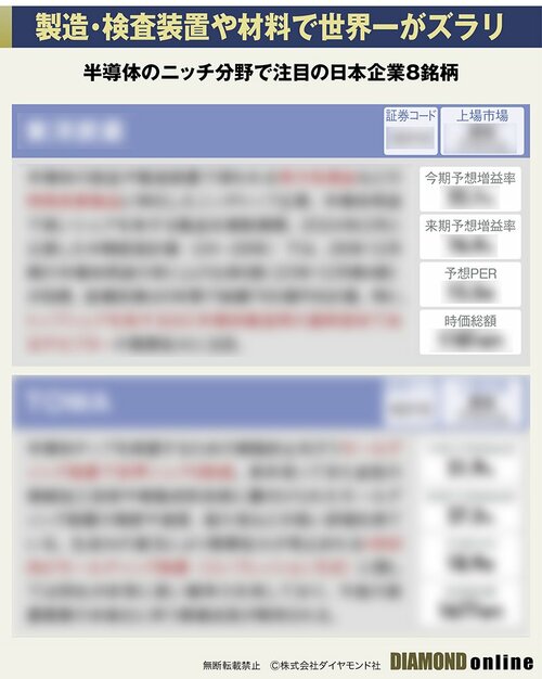 図表：半導体のニッチ分野で注目の日本企業8銘柄