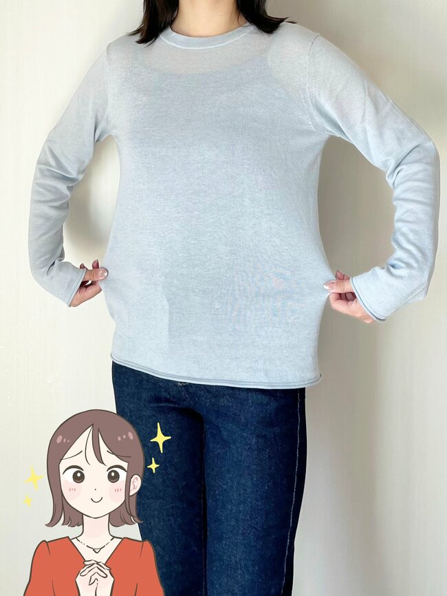 絶妙な透け感がたまらない！無印良品の「ふんわりトップス」華奢見えする上に、ロングシーズン着回せます！