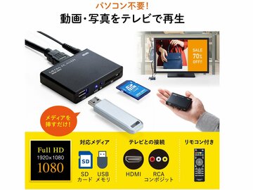USBメモリー・SDカードの映像・画像をテレビで簡単に再生できるメディアプレーヤー