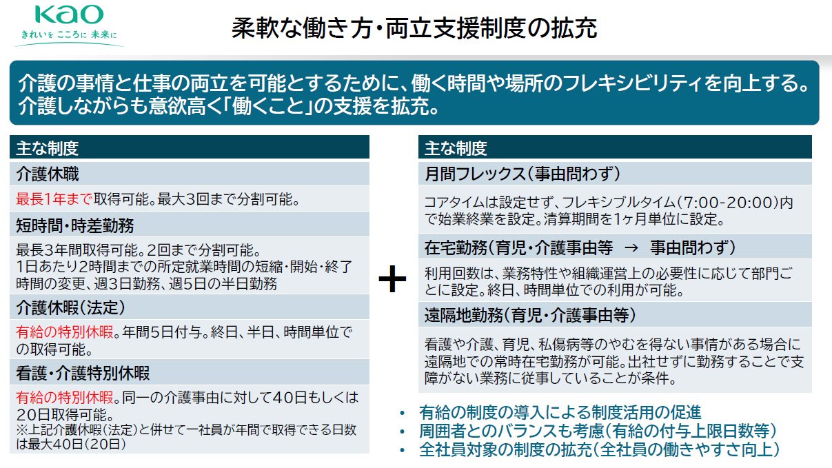 優秀な社員を介護離職させない。花王が推進する「仕事と介護の両立支援策」の全貌