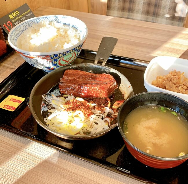 「デカすぎんだろ…」吉野家の“豪快すぎる定食”ご飯おかわり無料なのが嬉しい！「ご飯3杯いけたわ」「ありえんぐらいウマい」《実食レビュー》