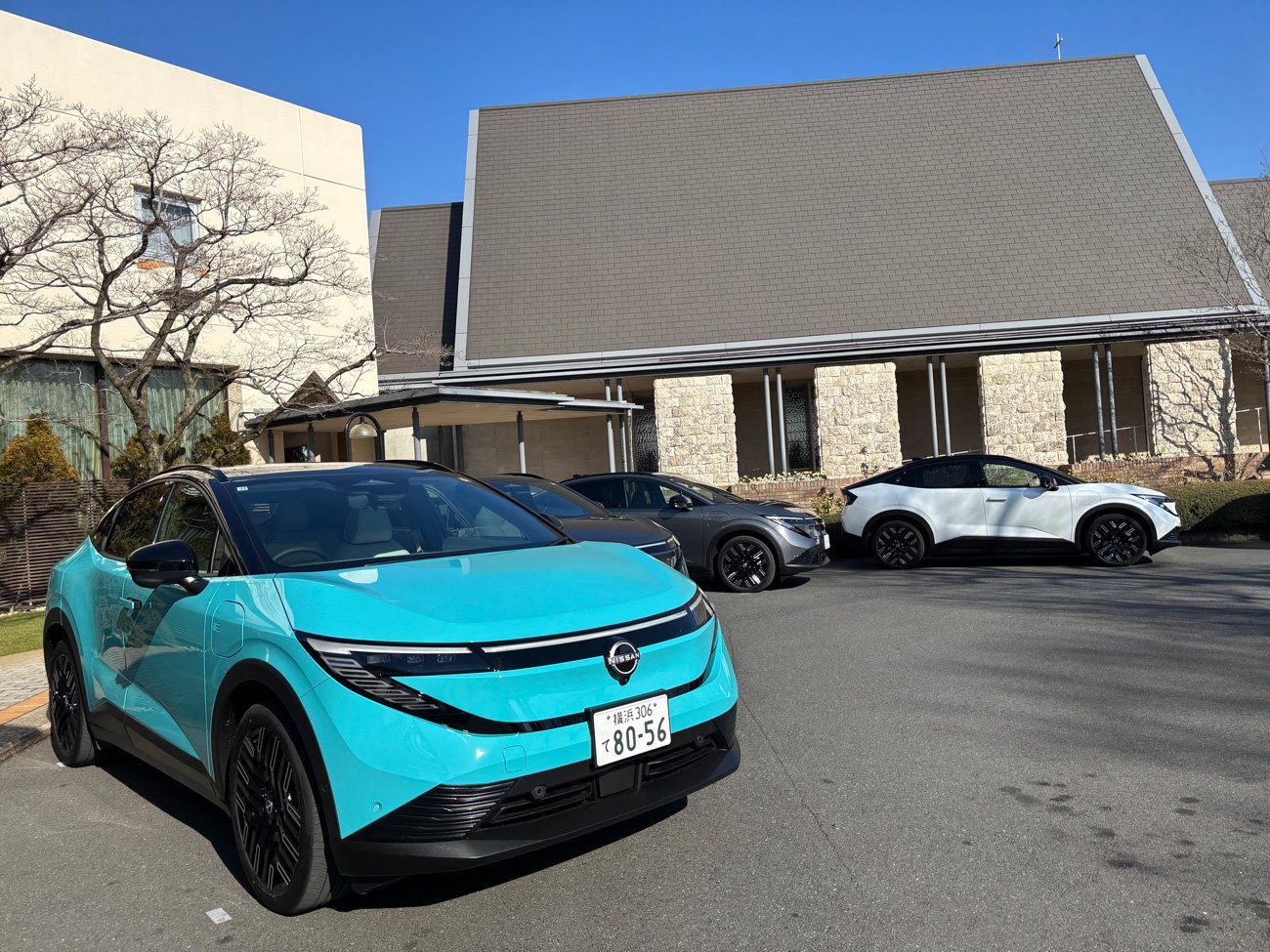 千葉県・成田空港近くのホテルを起点に行われた新型「リーフ」の報道陣向け試乗会