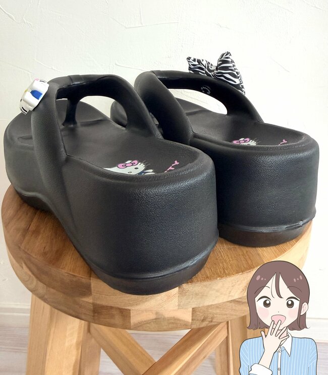 かわいすぎて慌ててカゴに入れた…!しまむら×サンリオの「キティちゃんの大人サンダル」ふかふかで弾むような歩き心地!《購入レビュー》