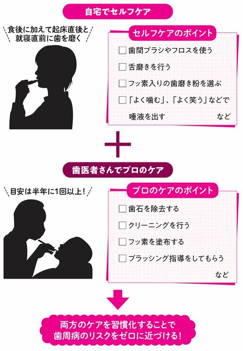 図表：両方行わなければ歯周病を予防できない