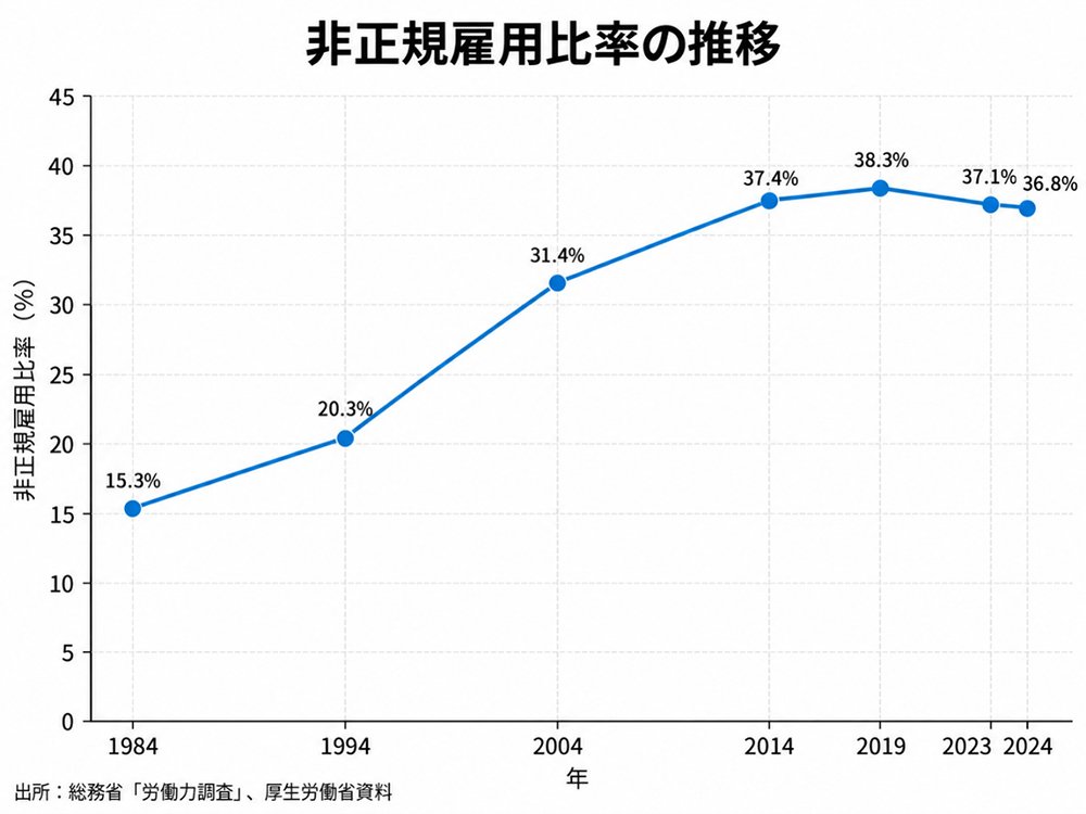 図表:非正規雇用比率の推移
