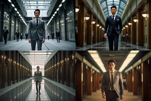 「asian」と入力すれば、アジア人男性になる。しかしスパイ映画の1シーンのような、緊迫感溢れる画像になってしまった