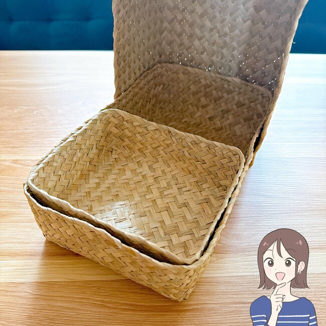 「置いてるだけでかわいい！」「早く買えばよかった」無印良品の“オシャレ収納かご”リモコンや薬がスッキリ片付いた！「何個あってもいい」