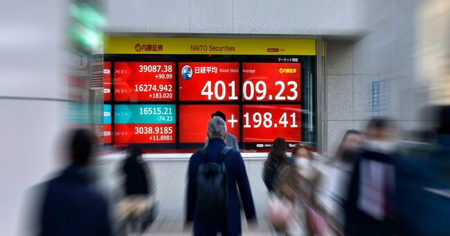 日経平均が初の4万円超えでも消費はコロナ禍前以下、株価と経済の「乖離」どう埋めるか