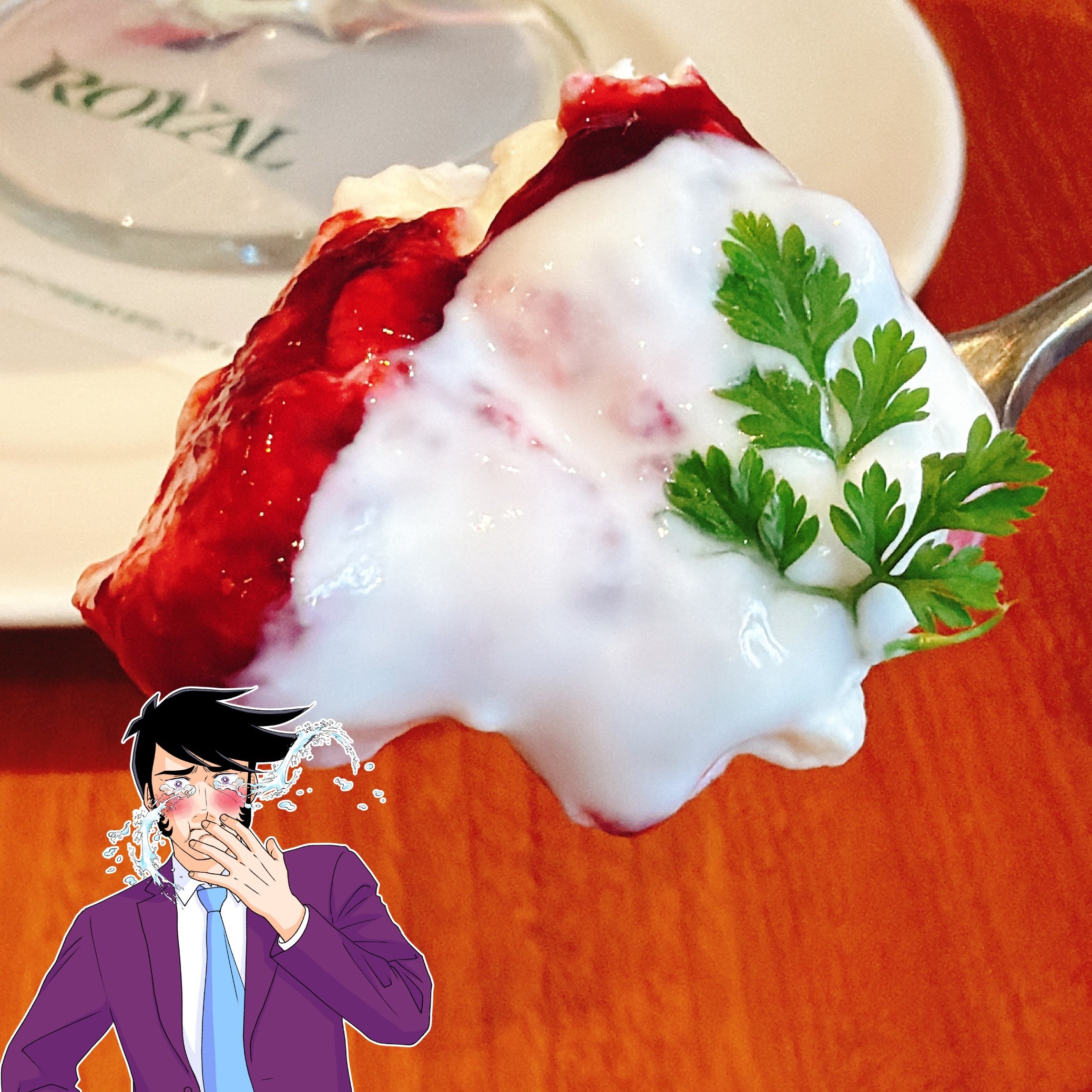 「想定外のサイズでした」「でかすぎんだろ」ロイヤルホストの“てんこ盛りスイーツ”ボリュームすごくて笑った！「圧倒的存在感」