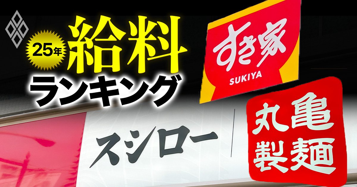 外食産業の年収ランキング【トップ20社】、4位「スシロー」のF＆LC、3位「すき家」のゼンショーHD、1000万円超えの1位は？