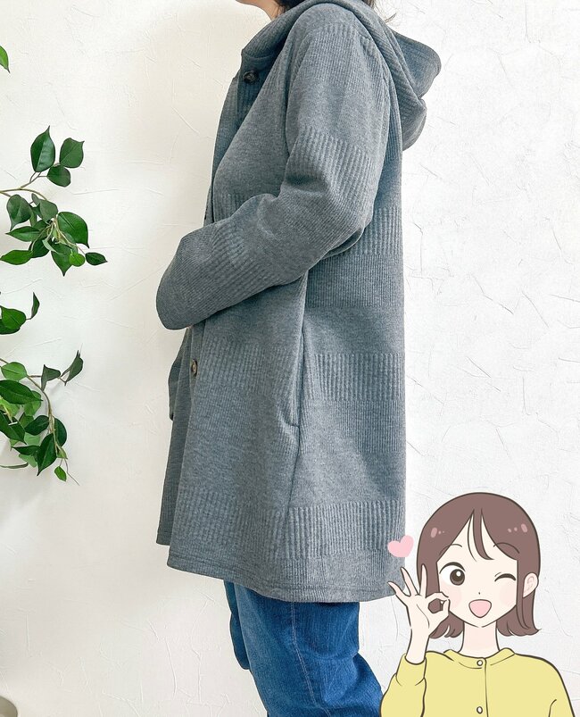 お尻までまるっと隠せる！しまむらの「1969円カーディガン」サッと羽織るだけでオシャレだし、ぽっこりお腹も目立ちにくい！