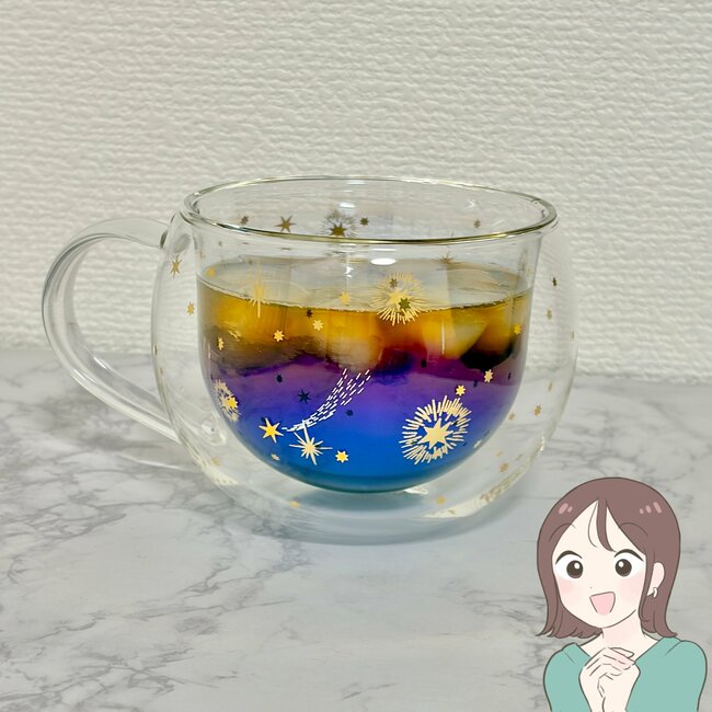 「一目惚れして購入」アフタヌーンティーの“星空みたいなガラスマグ”うっとりする美しさ!「可愛すぎる」「見るだけで癒されます」