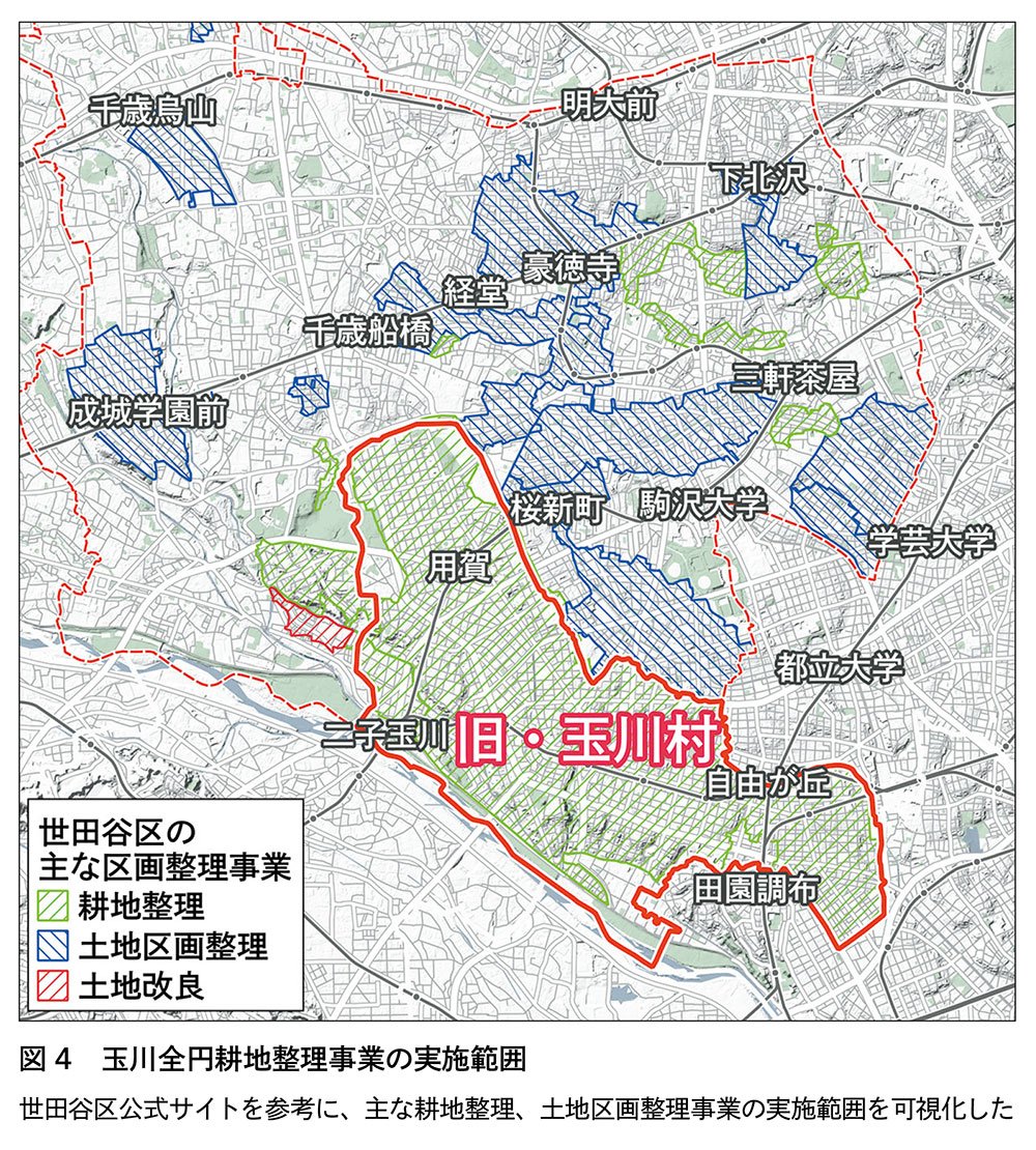 図4　玉川全円耕地整理事業の実施範囲