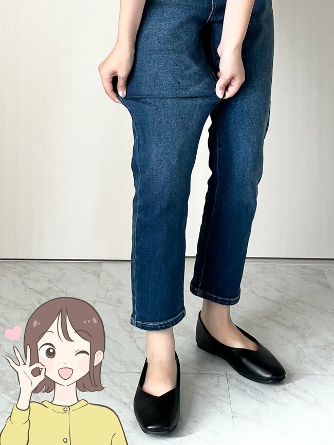 デニムなのに動きやすくて感動…!cocaの「びよーんと伸びるパンツ」シルエットが綺麗で、脚のラインがスッキリ見えるんです!