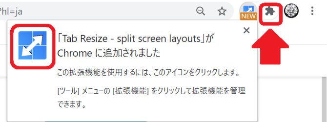 Resizeのブルーアイコン
