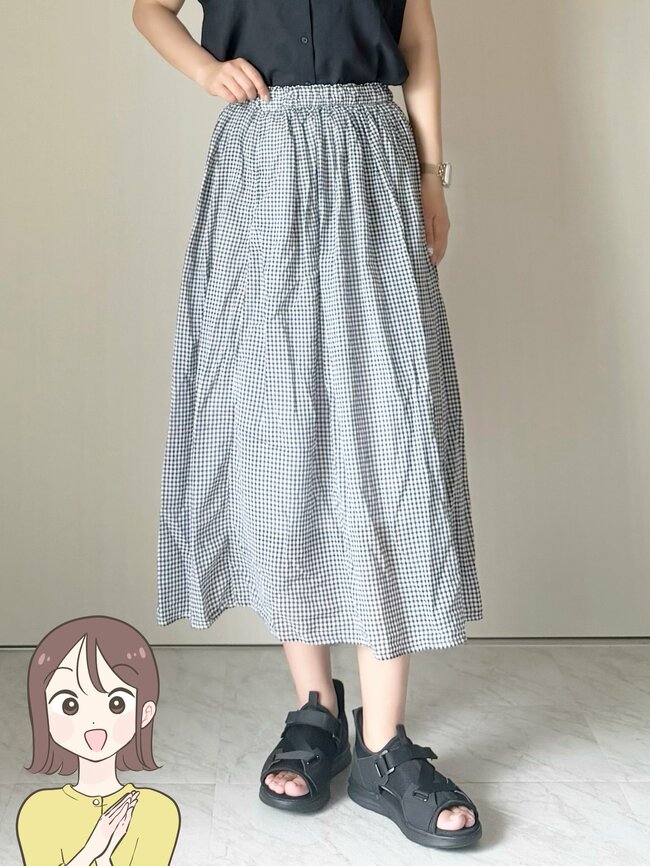 「可愛すぎて即買い」無印良品の“ふんわりスカート”軽くて涼しくて大当たりです！「オフィスで着回しています」「真夏にもストレスなくはけそう」【購入レビュー】