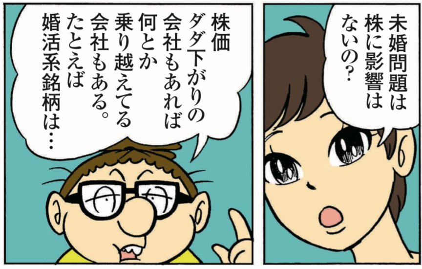 【マンガ】未婚化・少子化時代にお金持ちになるには!?「異次元の少子化対策」でアガる株をホイチョイ流に解説!