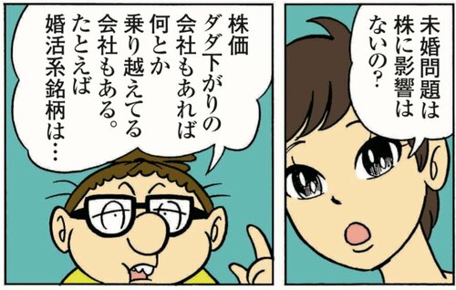 マンガ】未婚化・少子化時代にお金持ちになるには!?「異次元の少子化対策」でアガる株をホイチョイ流に解説！ | マンガ 恋する株式相場！ 今から始める！  新時代の投資術 | ダイヤモンド・オンライン