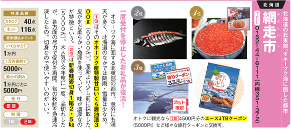 北海道網走市のふるさと納税