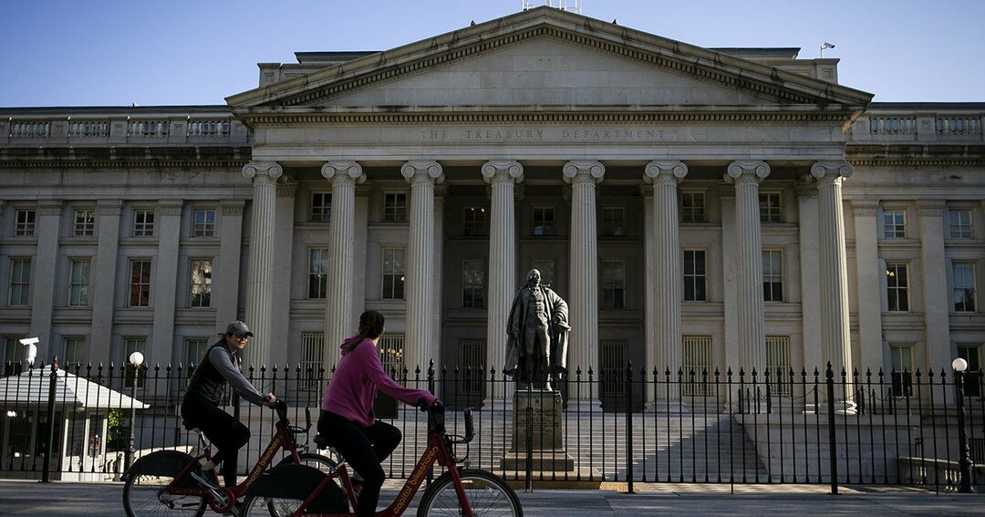 米国ワシントンDCの米国財務省ビル