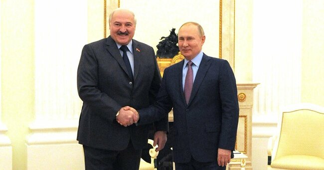 写真：ベラルーシのルカシェンコ大統領,ロシアのプーチン大統領