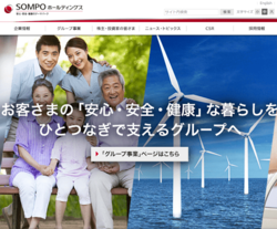 SOMPOホールディングスは、3メガ損保のうちの一社で、傘下の損害保険ジャパンが主力。
