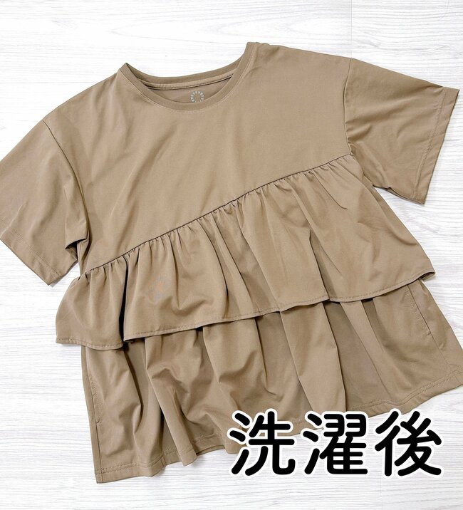 【ワークマン】すぽんと着るだけで可愛い…！1500円の「ふんわりトップス」体型カバーできるし、UVカット付きで天才だよ！《購入レビュー》