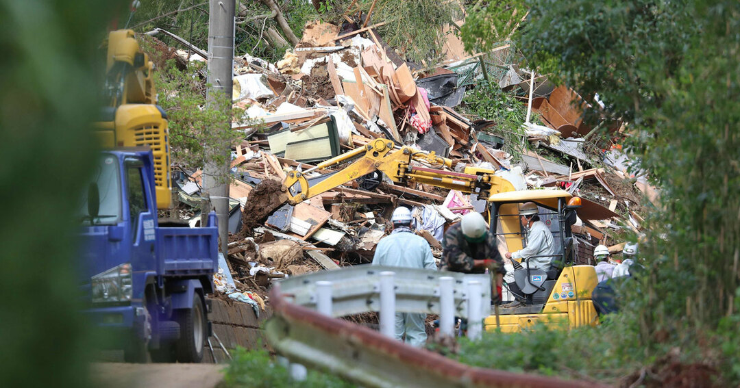 大雨/土砂崩れで倒壊した家屋(2019年10月26日撮影/千葉県)