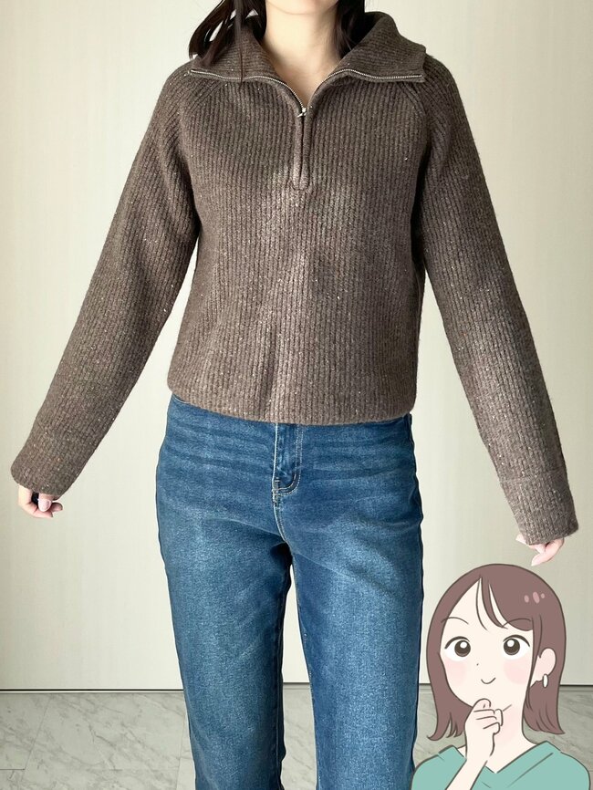 マフラーなしでも暖かい！GUの“ゆったりニット”体型カバーできるのに着回し力も高いんです！「2枚購入した」「色味がとても可愛い」