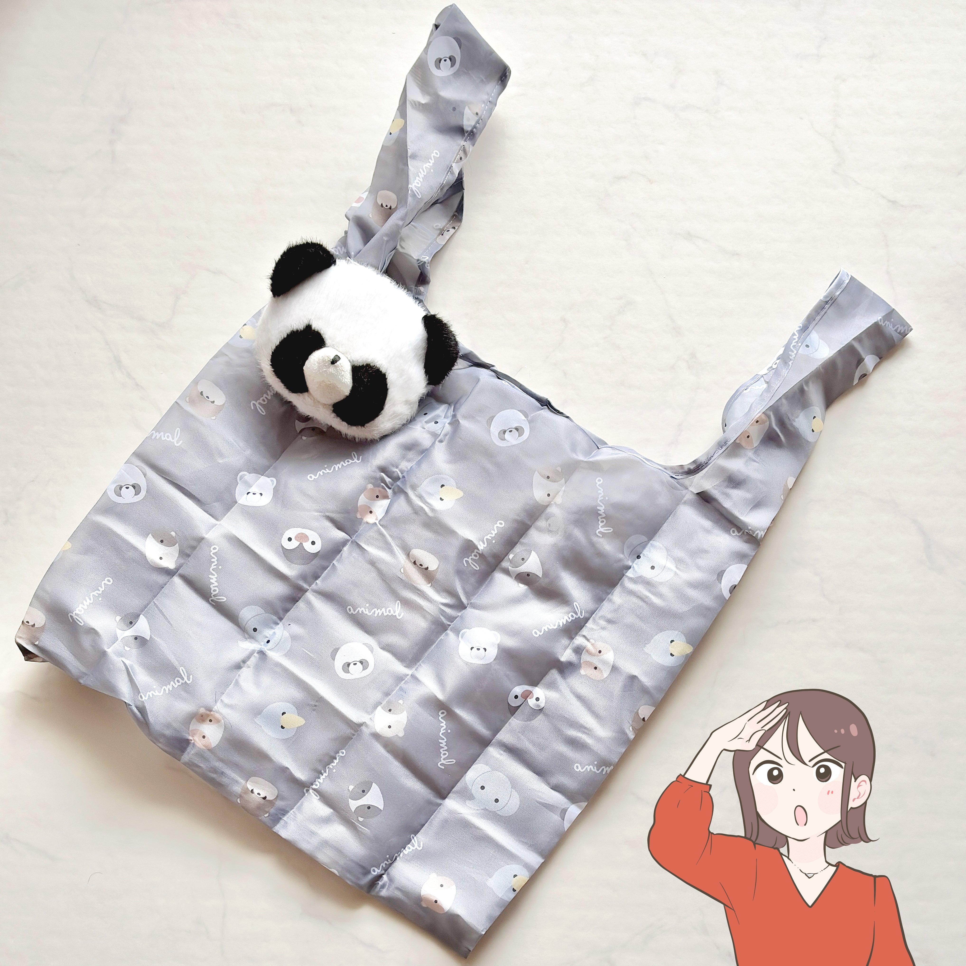 可愛すぎて毎日持ち歩きたい！3COINSの“ぬいぐるみになるエコバッグ”1泊分の荷物が入って実用的！「とても可愛いです」「旅行のお土産入れに使えます」《購入レビュー》