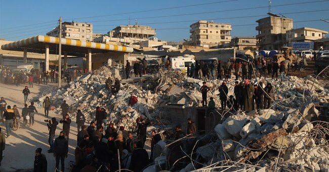シリアを襲った地震の様子