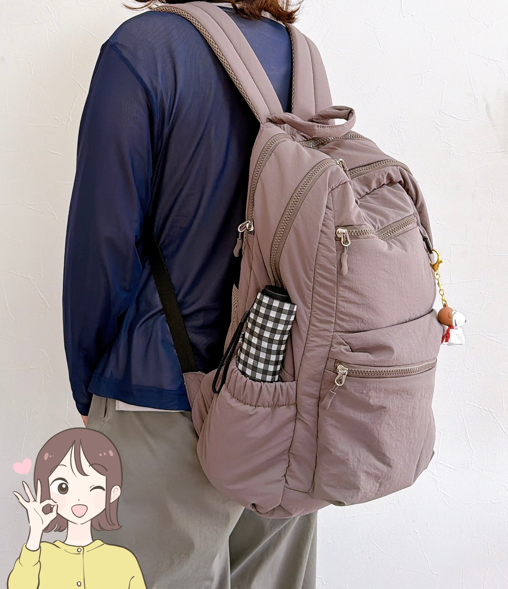 2泊分の荷物が入った！しまむらの「大人かわいいリュック」ポケットたくさんで大容量って最高じゃん！《購入レビュー》