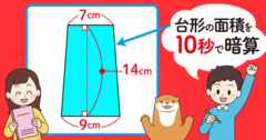 【制限時間10秒】「上底7cm、下底9cm、高さ14cmの台形の面積」を暗算できる？