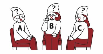 【思考力チェック!】赤か青か白の帽子をかぶらされ、互いにコミュニケーションがとれない3人が同時に「自分の帽子の色」を宣言して、少なくとも1人が正解しなければならない。どうすればいいか?