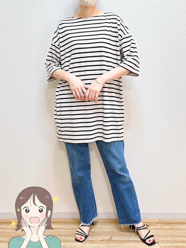 【ハニーズ】すぽんと着るだけでカワイイ！1980円の「おしりまで隠れるトップス」着痩せ効果もバツグンです！《着用レビュー》