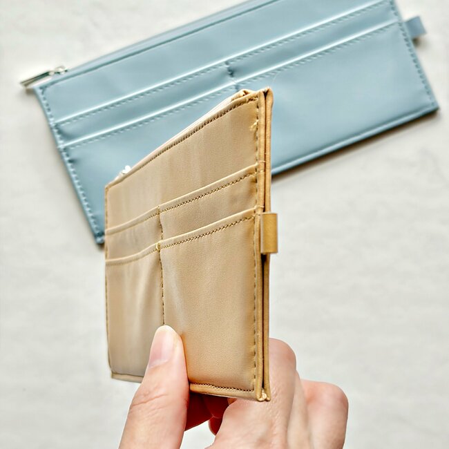 カードや診察券が40枚入った…！ダイソーの「ぺたんこ財布」現金やカードをコンパクトに持ち歩けて嬉しい！