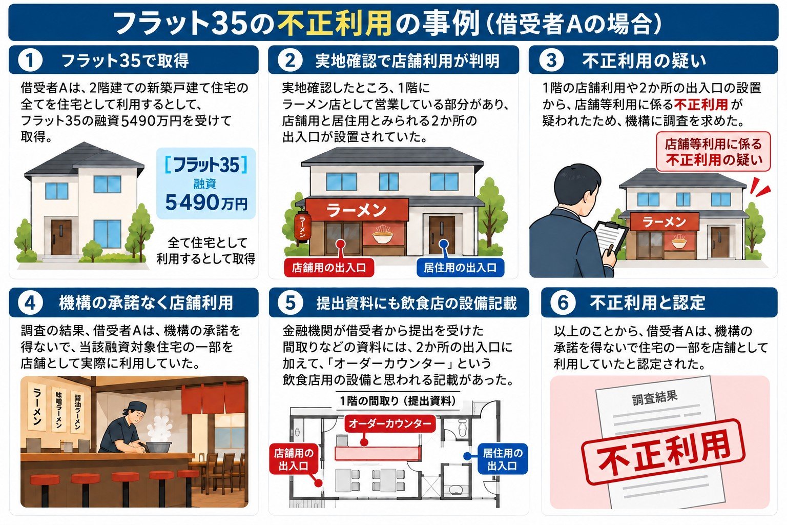 フラット35不適正利用の事例