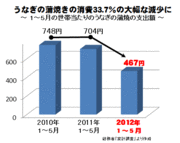 うなぎの消費は5月までに前年比33％も減少。消費量日本一のうなぎの本場のアノ街でも異変が。　～ 消費で見るお国柄大解剖 第5弾　土用の丑の日特別企画 ～